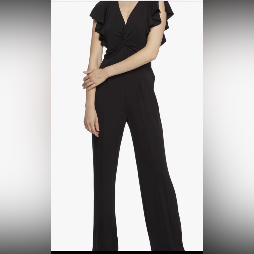 Michael Kors Net-A-Porter Black Wide-Leg Jumpsuit With Twist Front